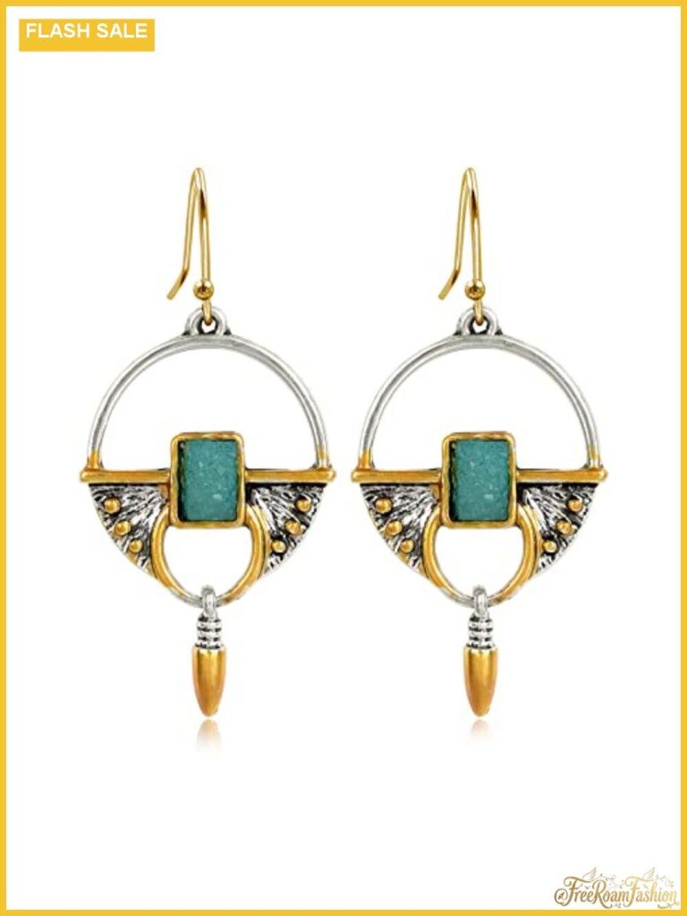 14K Gold Plated Boho Drop Dangle Earrings for Women Handmade 925 Silver Post